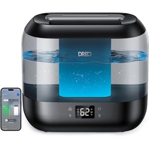 DREO Smart Humidifiers for Bedroom, 4L Cool Mist Humidifier | Top Fill, Quiet Sleep 28 dB, 36H Runtime for large room, Touch/APP/Voice Control, Nightlight, ideal for Baby, Plants, Nursery(Black)