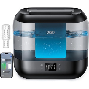 DREO Smart Humidifiers for Bedroom, 4L Cool Mist Humidifier | Top Fill, Quiet Sleep 28 dB, 36H Runtime for large room, Touch/APP/Voice Control, Nightlight, ideal for Baby, Plants, Nursery(ebony)