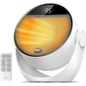 DREO Space Heater 1500W, 60° Adjustable Tilt, 10.5ft/s Portable Electric Heaters for Indoor Use with Thermostat, 8 Safety Protections, 3 Modes, Remote, Quiet Desk Heater for Bedroom, Office, Black(White)