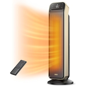 DREO Space Heater Indoor, 25″ 11.5ft/s Fast Portable Room Heater with Remote and Thermostat, 3 Modes, Overheating & Tip-Over Protection, Electric Heaters for Indoor Use Large Room, Bedroom, Gold(Gold)
