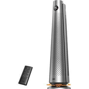 DREO Space Heater Large Room, 30″ Electric Heaters with Remote, 120° Oscillation, Adjustable Thermostat, 5 Heat & 3 Fan levels, 8 Safety Protections, 25dB Quiet, 1-12H Timer, Heater for Office, Black(Grey)