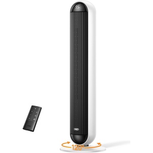 DREO Tower Fan and Heater Combo, 29.2ft/s Standing Fans for Bedroom, 17 Levels, 6 Modes, 120° Oscillation, 42 Inch, 12H Timer, 25dB Quiet, with Remote, for Office, Large Room, Silver(White)