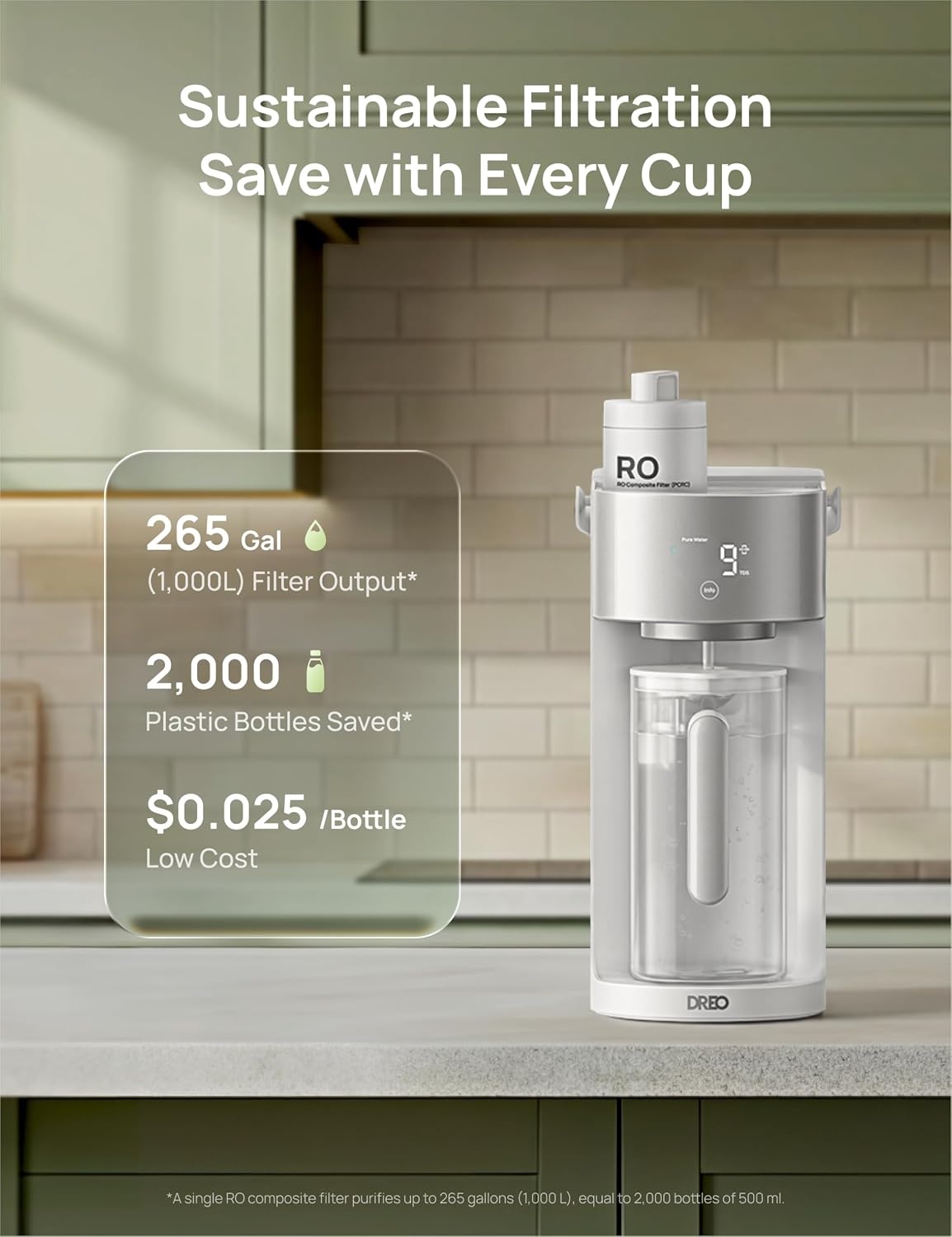 image:imageDREO 7in1 Reverse Osmosis Water Filter Replacement for DREO RO Water Filter 112 amp 113 amp 114 amp 115 Removes 9999 of Contaminants including PFOA PFOS Chlorine Last 265 gallons SGS Tested