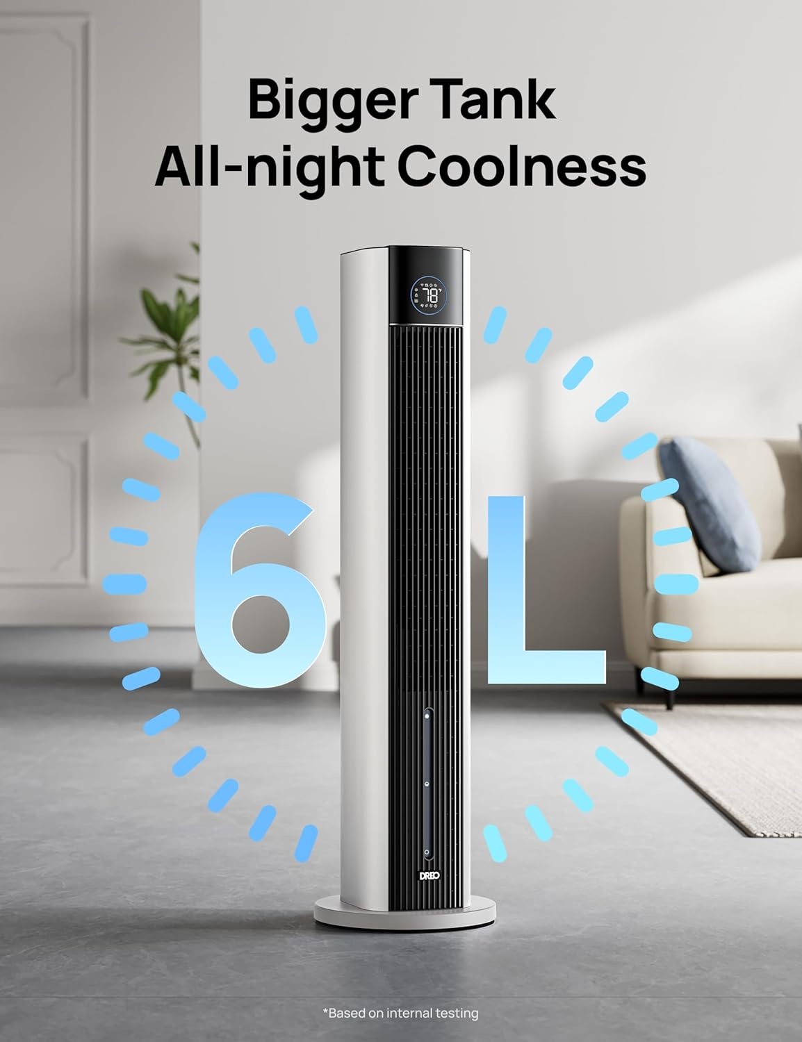 image:imageDREO Evaporative Air Swamp Cooler 43 Cooling Fans that Blow Cold Air 2025 Upgraded 85 Oscillating Floor Fan for Bedroom Easy Cleaning APP Control Ice Packs 4 Speeds amp 4 Modes 12H Timer WhiteWhite