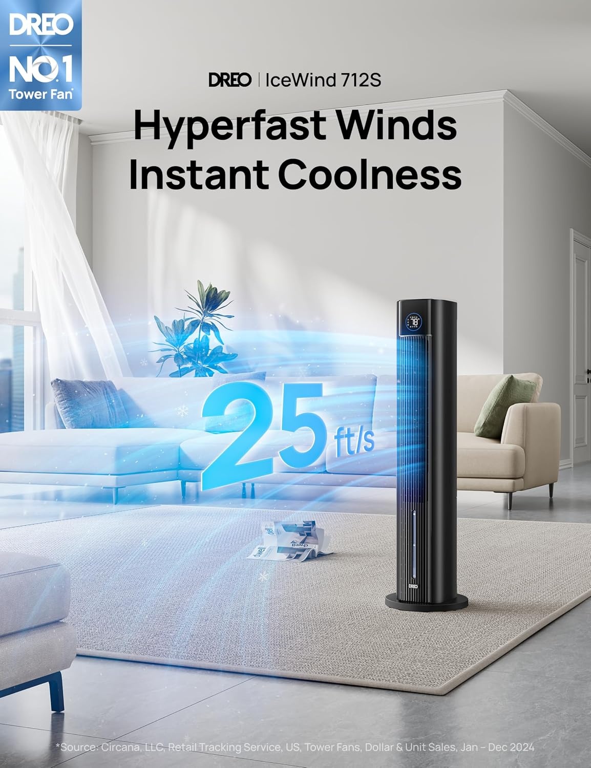 image:imageDREO Evaporative Air Swamp Cooler 43 Cooling Fans that Blow Cold Air 2026 Upgraded 80 Oscillating Floor Fan for Bedroom Easy Cleaning APP Control Ice Packs 4 Speeds amp 4 Modes 12H Timer WhiteBlack