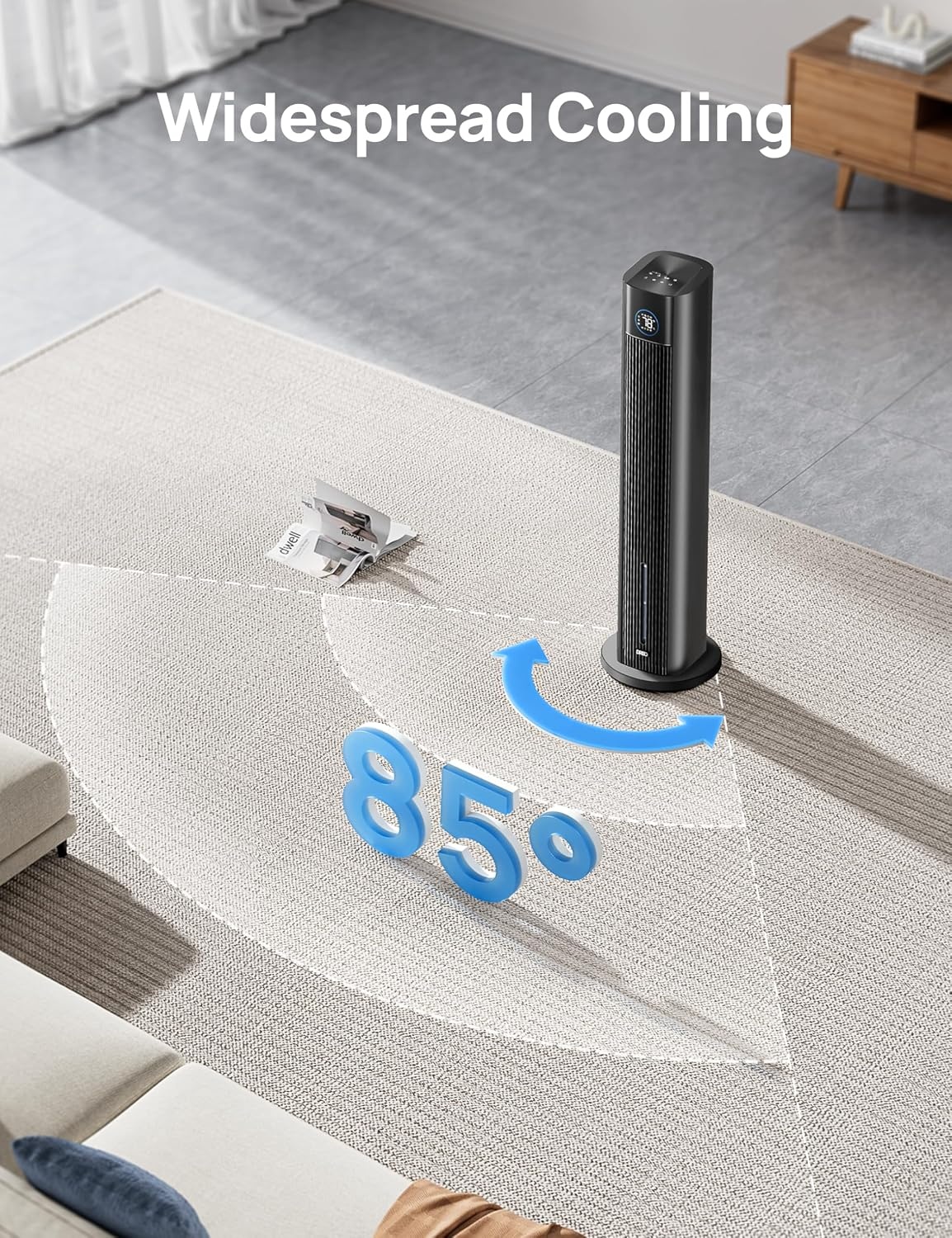 image:imageDREO Evaporative Air Swamp Cooler 43 Cooling Fans that Blow Cold Air 2026 Upgraded 80 Oscillating Floor Fan for Bedroom Easy Cleaning APP Control Ice Packs 4 Speeds amp 4 Modes 12H Timer WhiteBlack