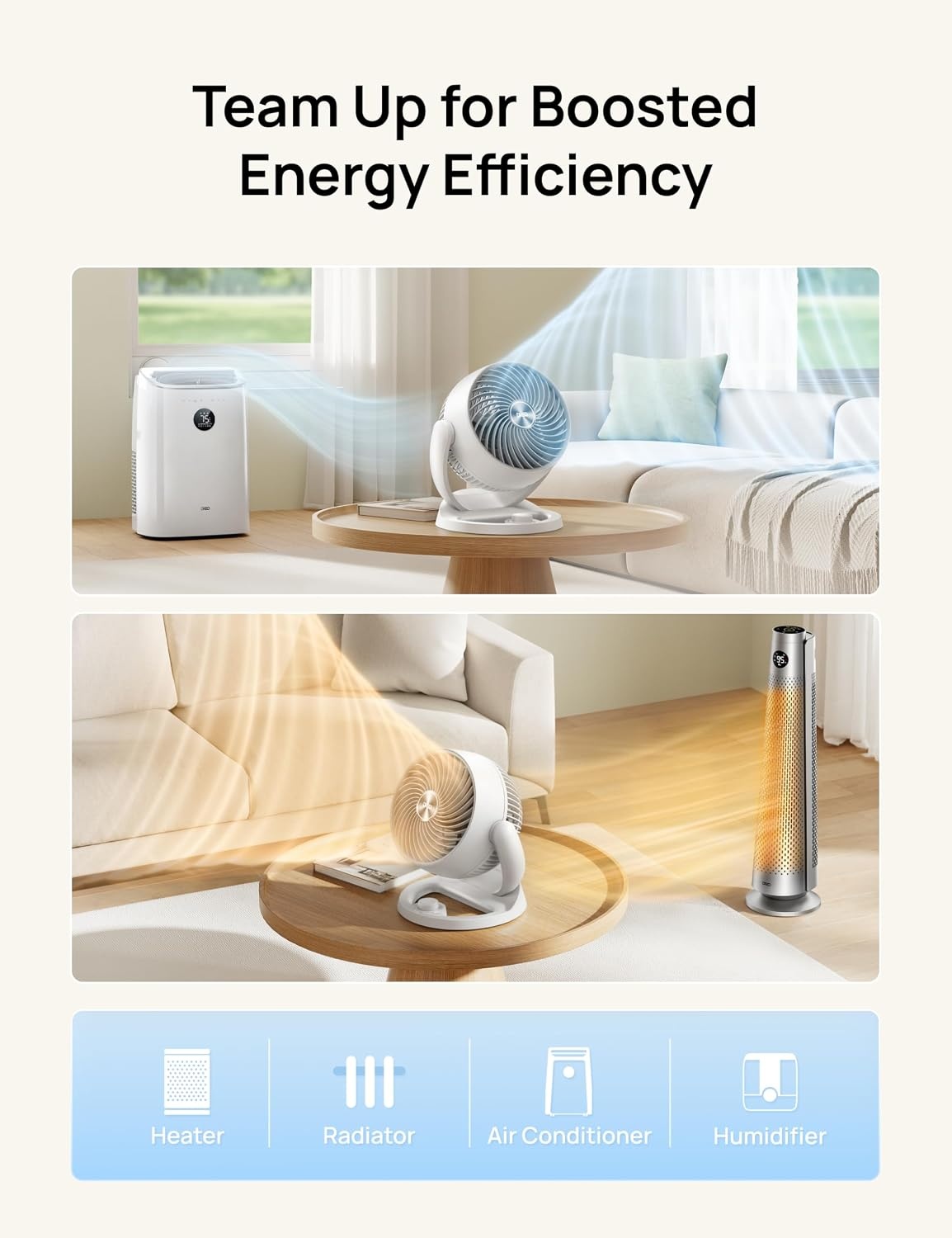 image:imageDREO Fan for Bedroom 12 Inches 70ft Powerful Airflow 25db Quiet Table Air Circulator Fans for Whole Room 120 Adjustable Tilt 3 Speeds Desktop Fan for Home Office KitchenWhite