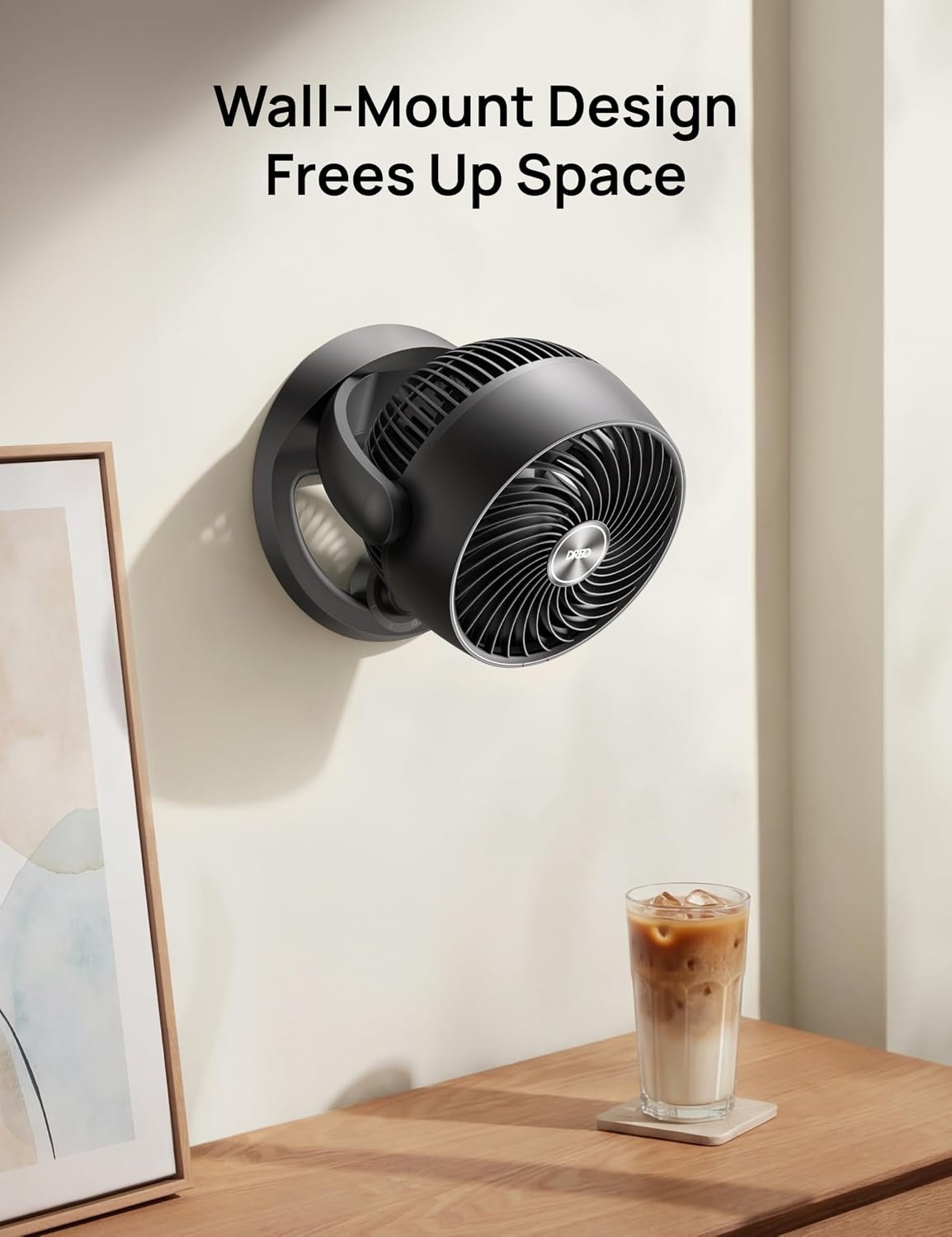 image:imageDREO Fan for Bedroom 12 Inches 70ft Powerful Airflow 25db Quiet Table Air Circulator Fans for Whole Room 120 Adjustable Tilt 3 Speeds Desktop Fan for Home Office KitchenBlack