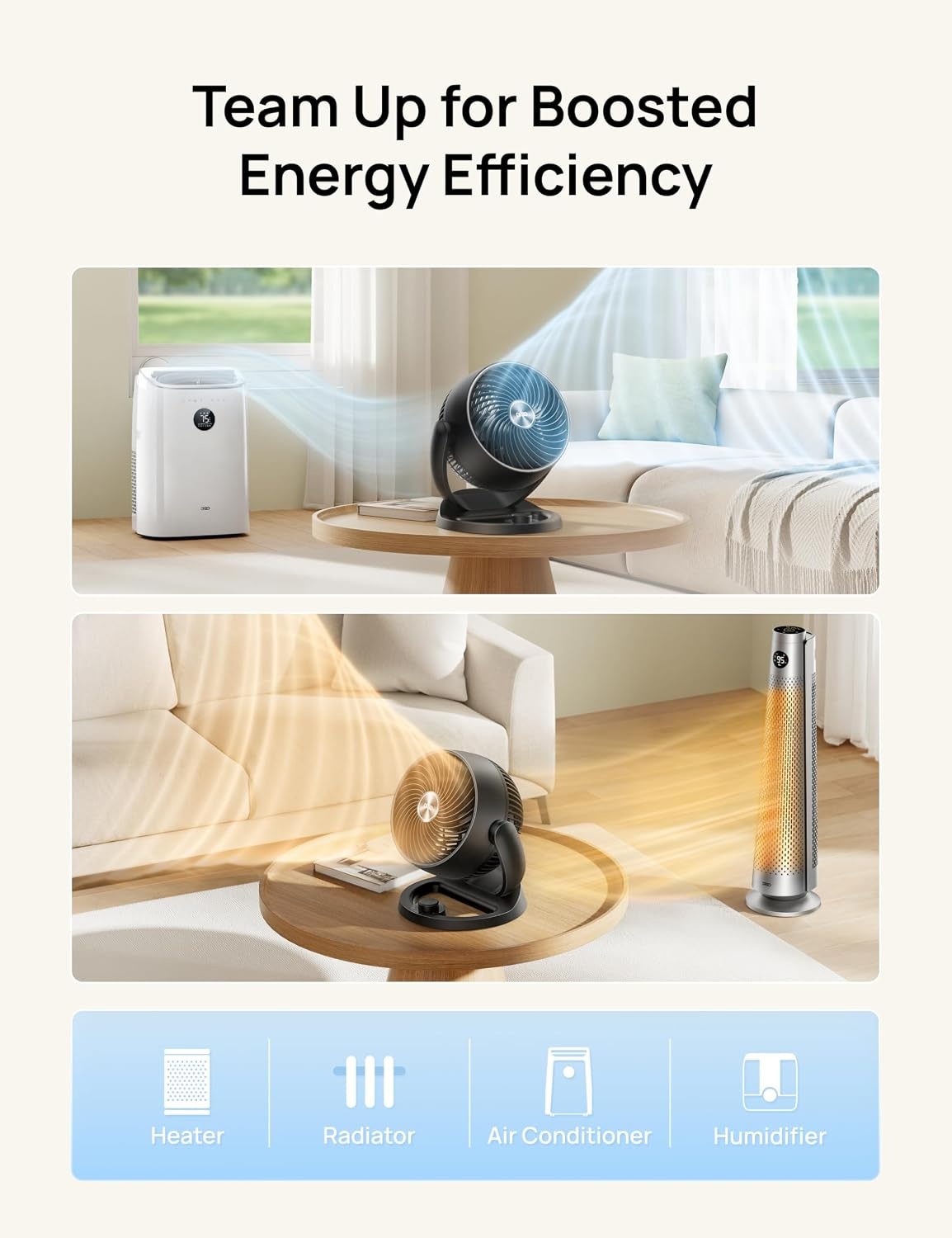 image:imageDREO Fan for Bedroom 12 Inches 70ft Powerful Airflow 25db Quiet Table Air Circulator Fans for Whole Room 120 Adjustable Tilt 3 Speeds Desktop Fan for Home Office KitchenBlack