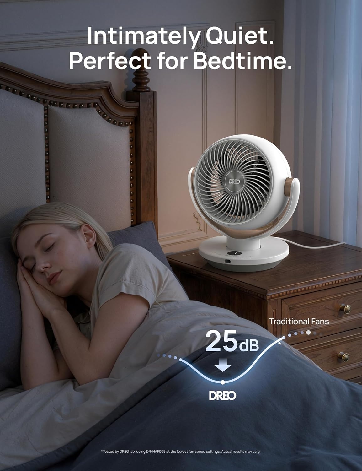 image:imageDREO Fan for Bedroom Desk Air Circulator Fans with Remote 11 Inch Table Fan for Whole Room 65ft Powerful Airflow 120 Vertical Manual and 90 Oscillating 4 Speeds 8H Timer 25dB Quiet HomePury White