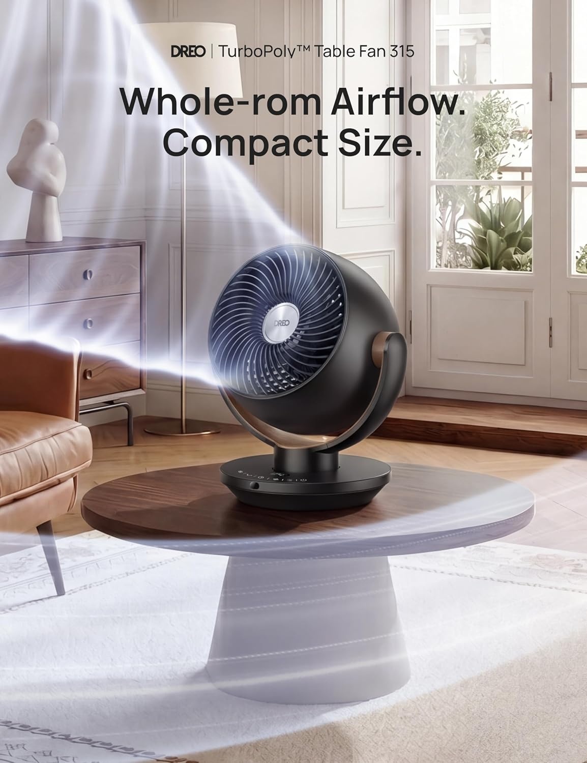 image:imageDREO Fan for Bedroom Desk Air Circulator Fans with Remote 11 Inch Table Fan for Whole Room 65ft Powerful Airflow 120 Vertical Manual and 90 Oscillating 4 Speeds 8H Timer 25dB Quiet HomeBlack