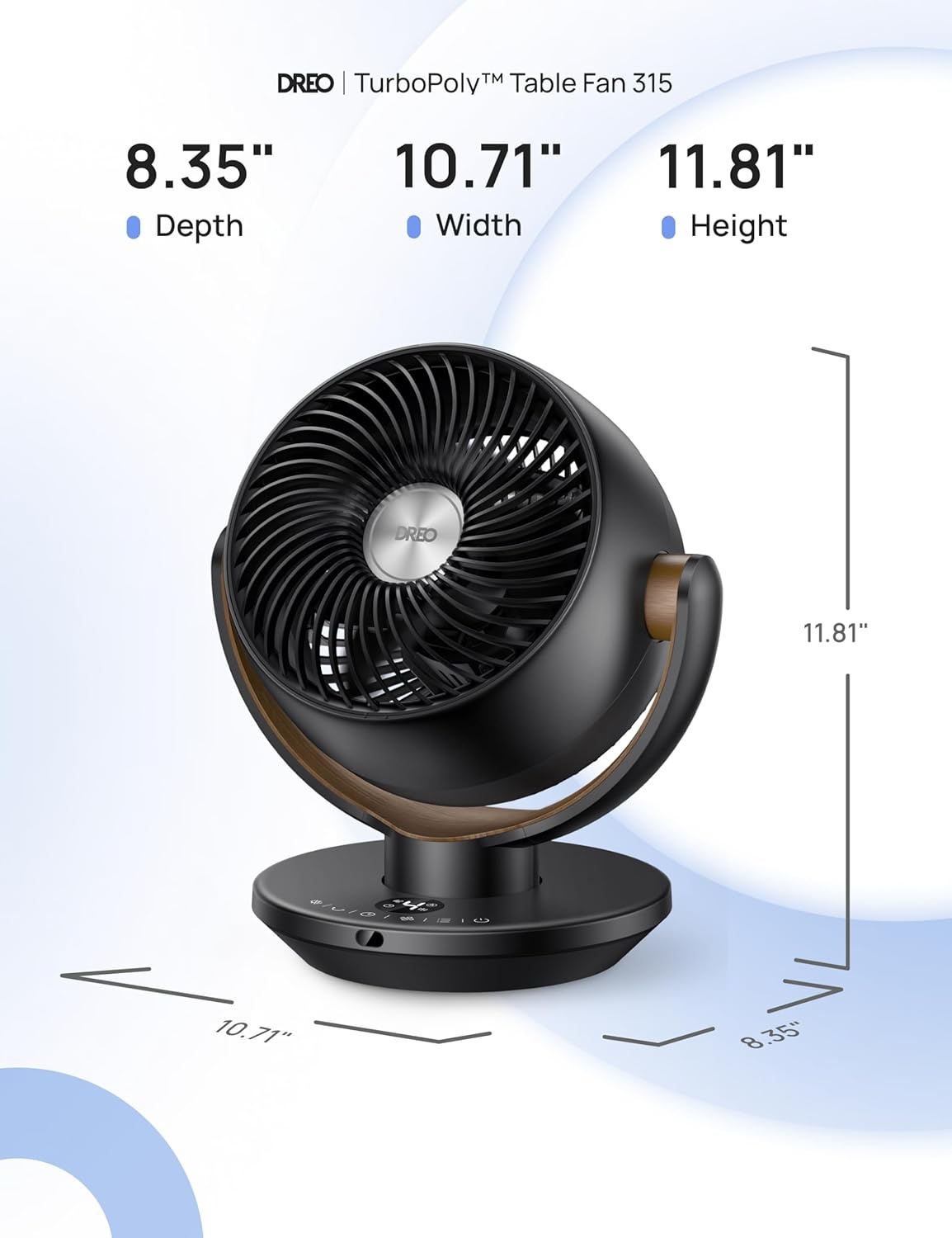image:imageDREO Fan for Bedroom Desk Air Circulator Fans with Remote 11 Inch Table Fan for Whole Room 65ft Powerful Airflow 120 Vertical Manual and 90 Oscillating 4 Speeds 8H Timer 25dB Quiet HomeBlack