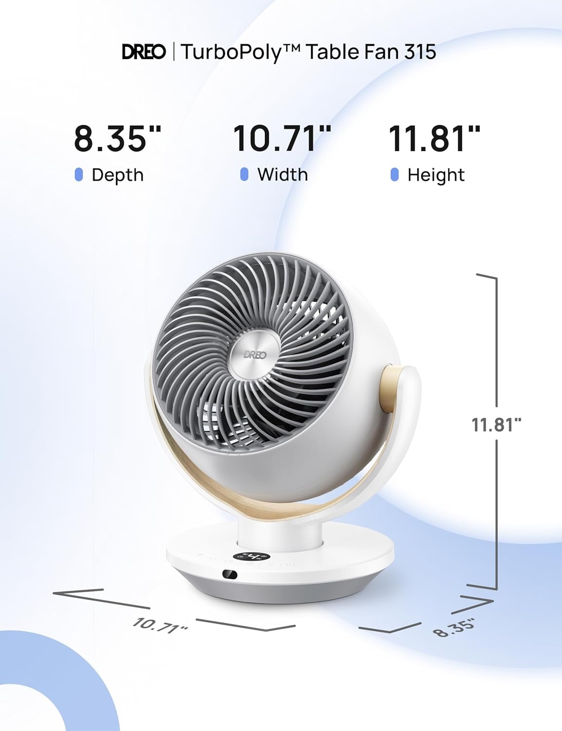 image:imageDREO Fan for Bedroom Desk Air Circulator Fans with Remote 11 Inch Table Fan for Whole Room 65ft Powerful Airflow 120 Vertical Manual and 90 Oscillating 4 Speeds 8H Timer 25dB Quiet HomePury White