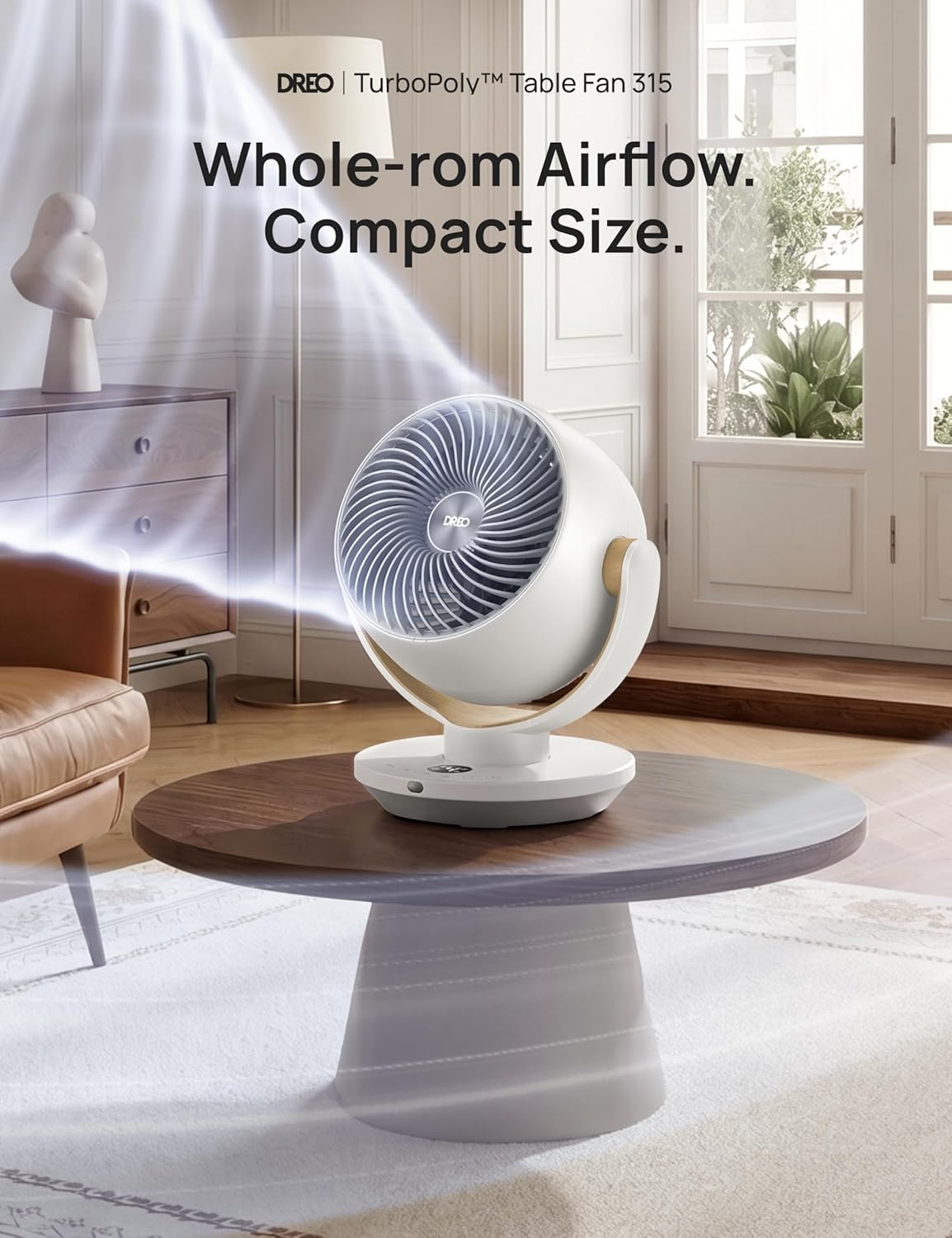 image:imageDREO Fan for Bedroom Desk Air Circulator Fans with Remote 11 Inch Table Fan for Whole Room 65ft Powerful Airflow 120 Vertical Manual and 90 Oscillating 4 Speeds 8H Timer 25dB Quiet HomePury White