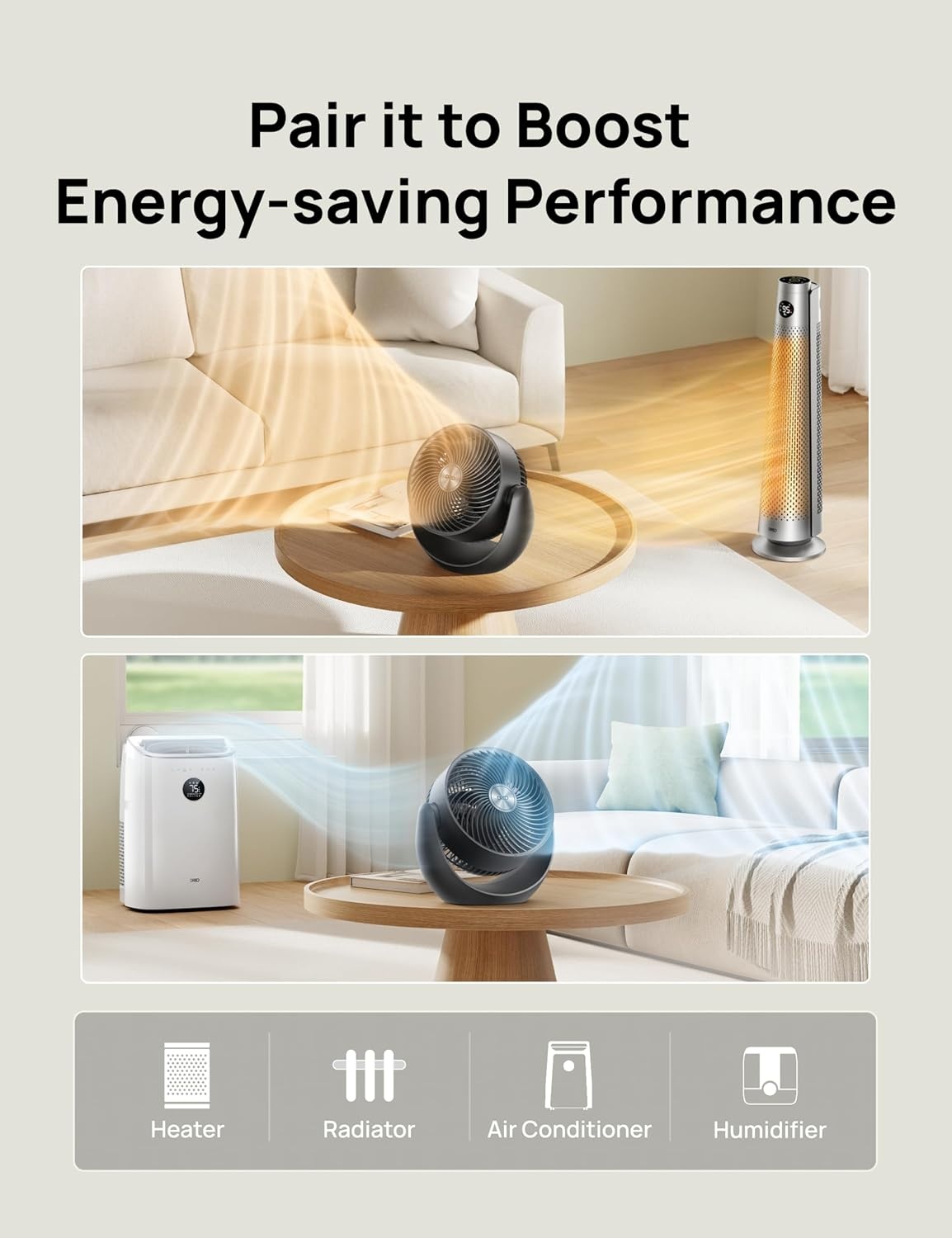 image:imageDREO Fan for Bedroom Table Air Circulator for Whole Room 11 Inch 60ft Strong Airflow 120 adjustable tilt 20db Low Noise Quiet 3 Speeds Desk Fan for HomeOffice KitchenBlack