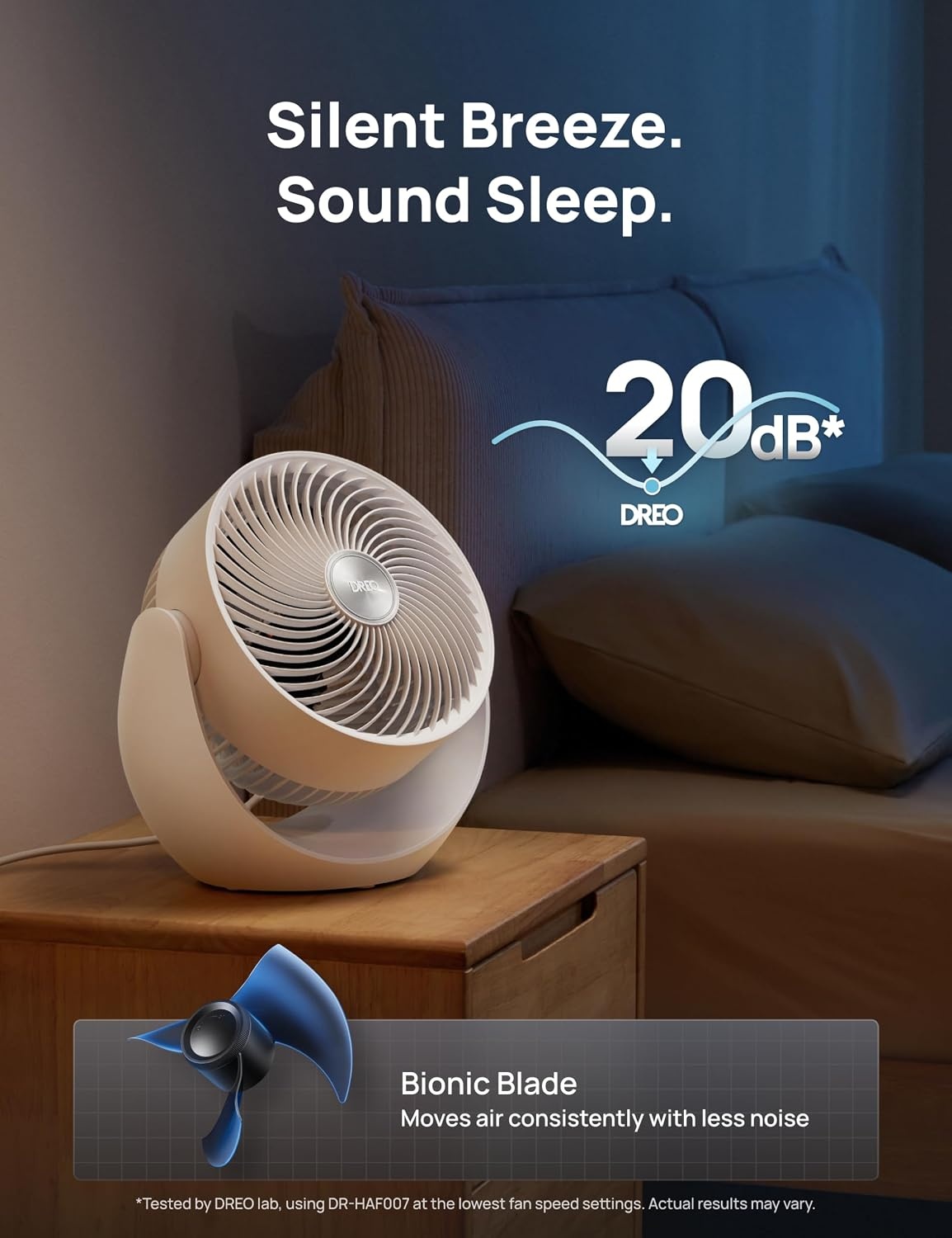 image:imageDREO Fan for Bedroom Table Air Circulator for Whole Room 11 Inch 60ft Strong Airflow 120 adjustable tilt 20db Low Noise Quiet 3 Speeds Desk Fan for HomeOffice KitchenWhite