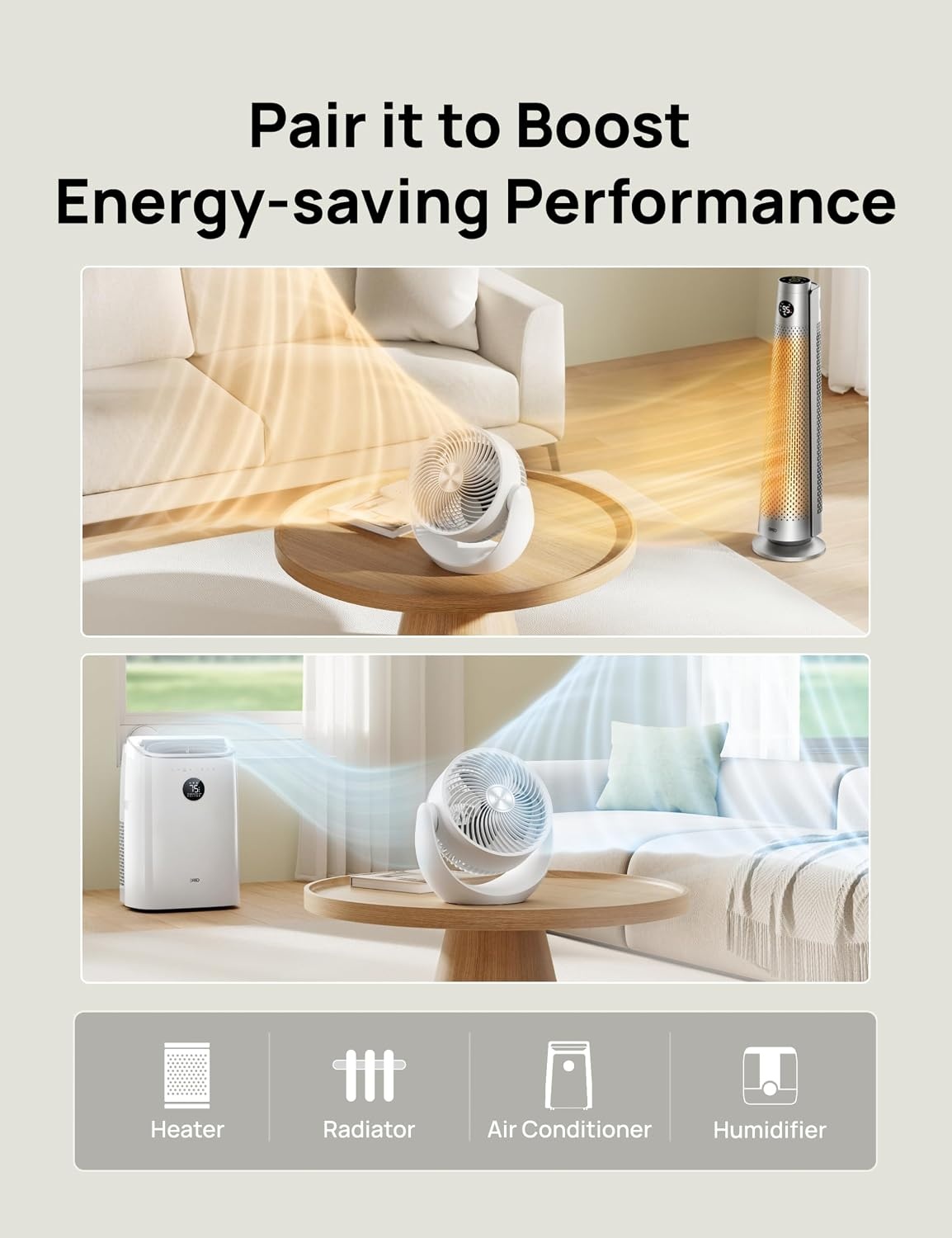 image:imageDREO Fan for Bedroom Table Air Circulator for Whole Room 11 Inch 60ft Strong Airflow 120 adjustable tilt 20db Low Noise Quiet 3 Speeds Desk Fan for HomeOffice KitchenWhite