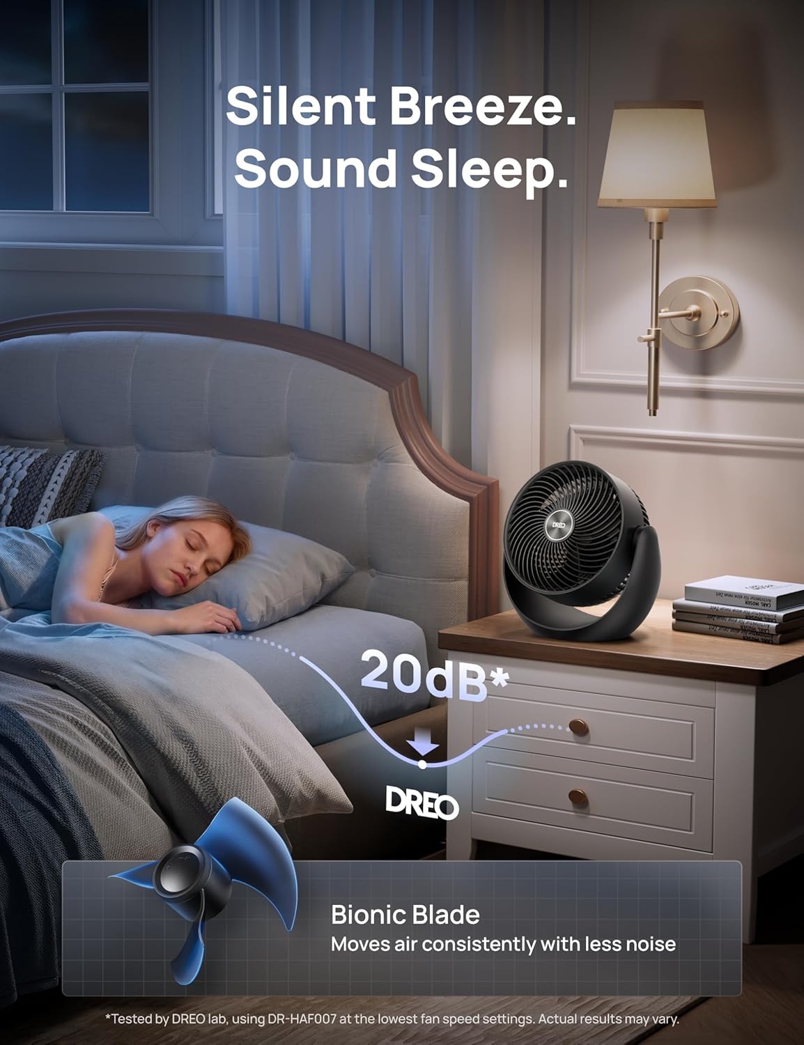image:imageDREO Fan for Bedroom Table Air Circulator for Whole Room 11 Inch 60ft Strong Airflow 120 adjustable tilt 20db Low Noise Quiet 3 Speeds Desk Fan for HomeOffice KitchenBlack