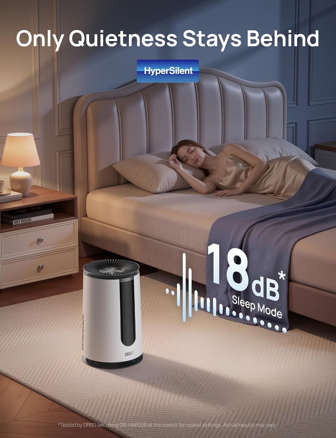 image:imageDREO Home Air Purifier 338 Bedroom HEPA Air Cleaner for Dorm Room Pets Smoke Dust PollenOdor with Scent DiffuserPM25 Quality Monitor 4 Fan Speeds amp AutoTurbo18dB Quiet Sleep Mode DRHAP008