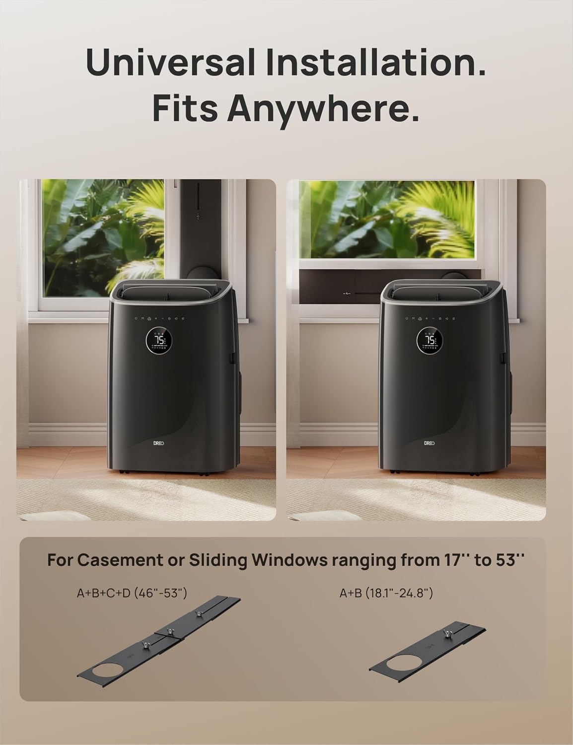 image:imageDREO Portable Air Conditioner 543S 11000 BTU ASHRAE 7200 BTU DOE Smart AC Unit for Bedroom with Drainagefree Cooling FanampDehumidifier 3 in 1 APPVoiceRemote Quiet Standing AC for Room IndoorsBlack