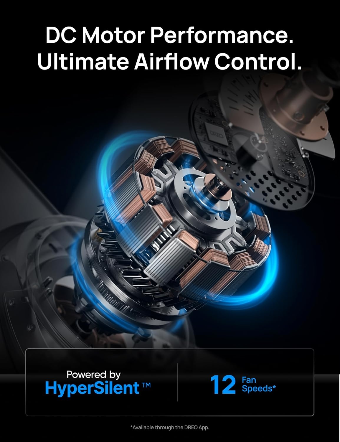 image:imageDREO Smart Ceiling Fan with Lights 52 Inch 12 Speeds amp 3 Fan Modes Stepless Dimmable LED Light Timer 22dB Quiet DC Motor RemoteAPPAlexa Control Silver Ceiling Fans Indoor 2026 UpgradedWhite