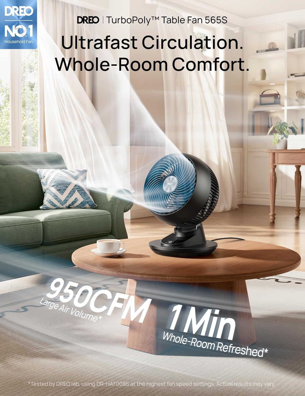 image:imageDREO Smart Fan for Bedroom Powerful 85 ft Airflow 12 Inches Desk Fans in 20dB Quiet 9090 oscillating fans AppVoice Control 9 Speeds amp 812H Timer for Home Office DormBlack