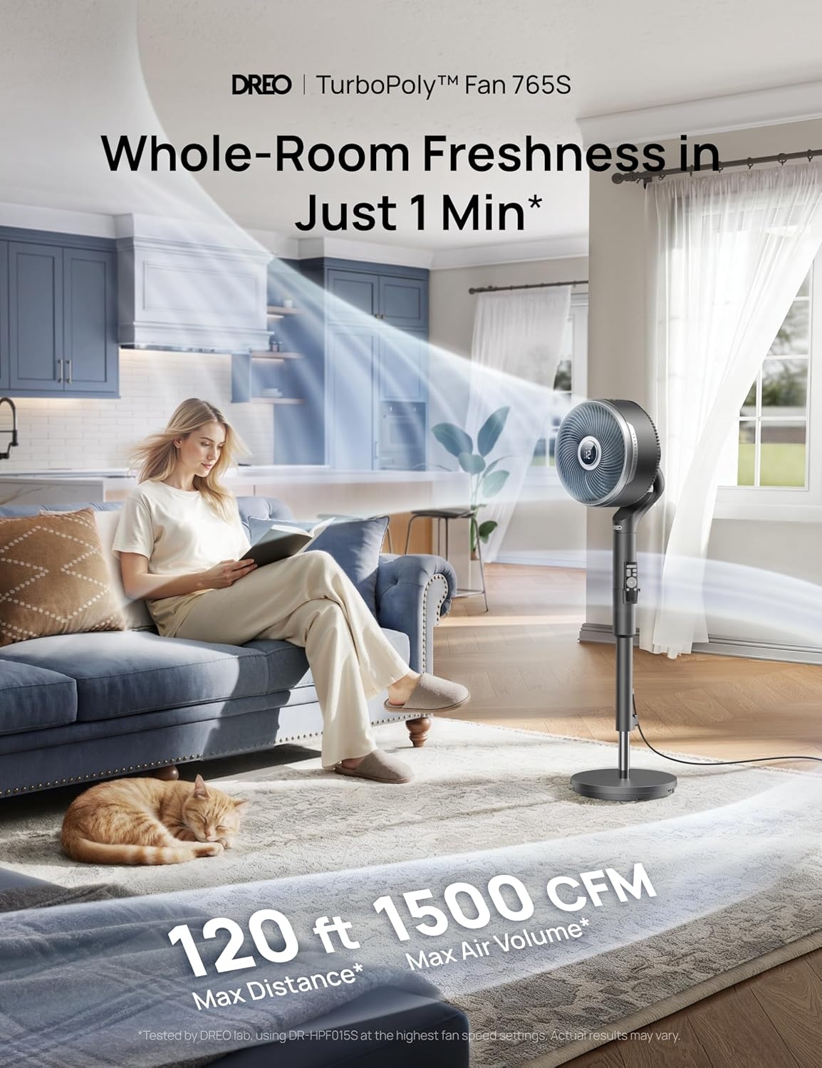 image:imageDREO Smart Fan for Bedroom standing 150 100 OmniDirectional Oscillating Fans 120ft CirculAir Quiet Fan with DC Motor 12 Speeds 6 Modes 20dBRemote Control 12H TimerGrey