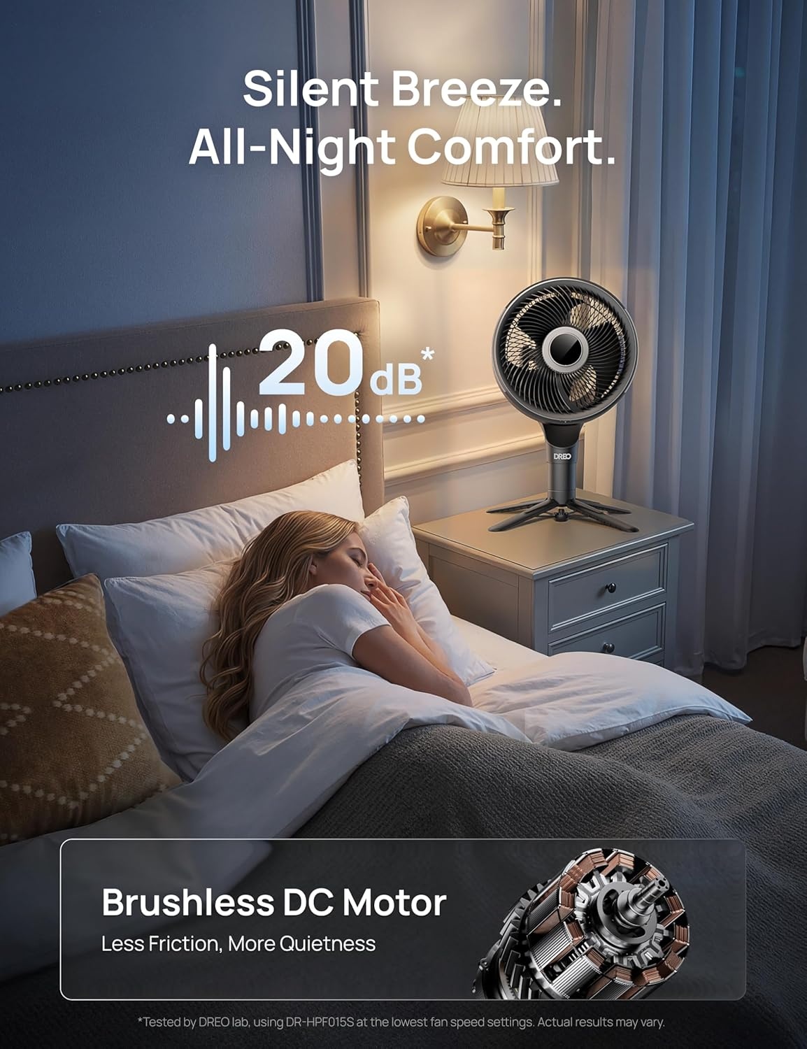image:imageDREO Smart Fan for Bedroom standing 150 100 OmniDirectional Oscillating Fans 120ft CirculAir Quiet Fan with DC Motor 12 Speeds 6 Modes 20dBRemote Control 12H TimerGrey