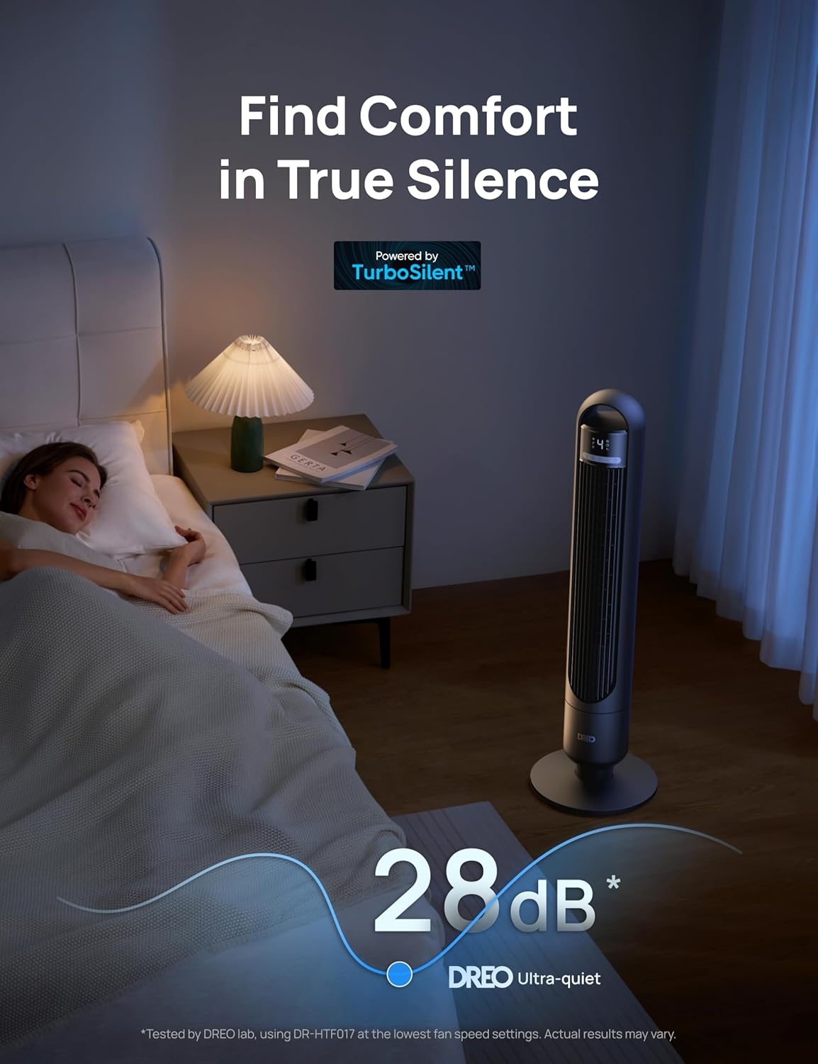 image:imageDREO Tower Fan for Bedroom 90 Oscillating Standing Fans for Room with 4 Speeds 3 Modes 28dB Quiet for Sleep 26fts Velocity 8H Timer Remote Living Room Office Home BlackBlack