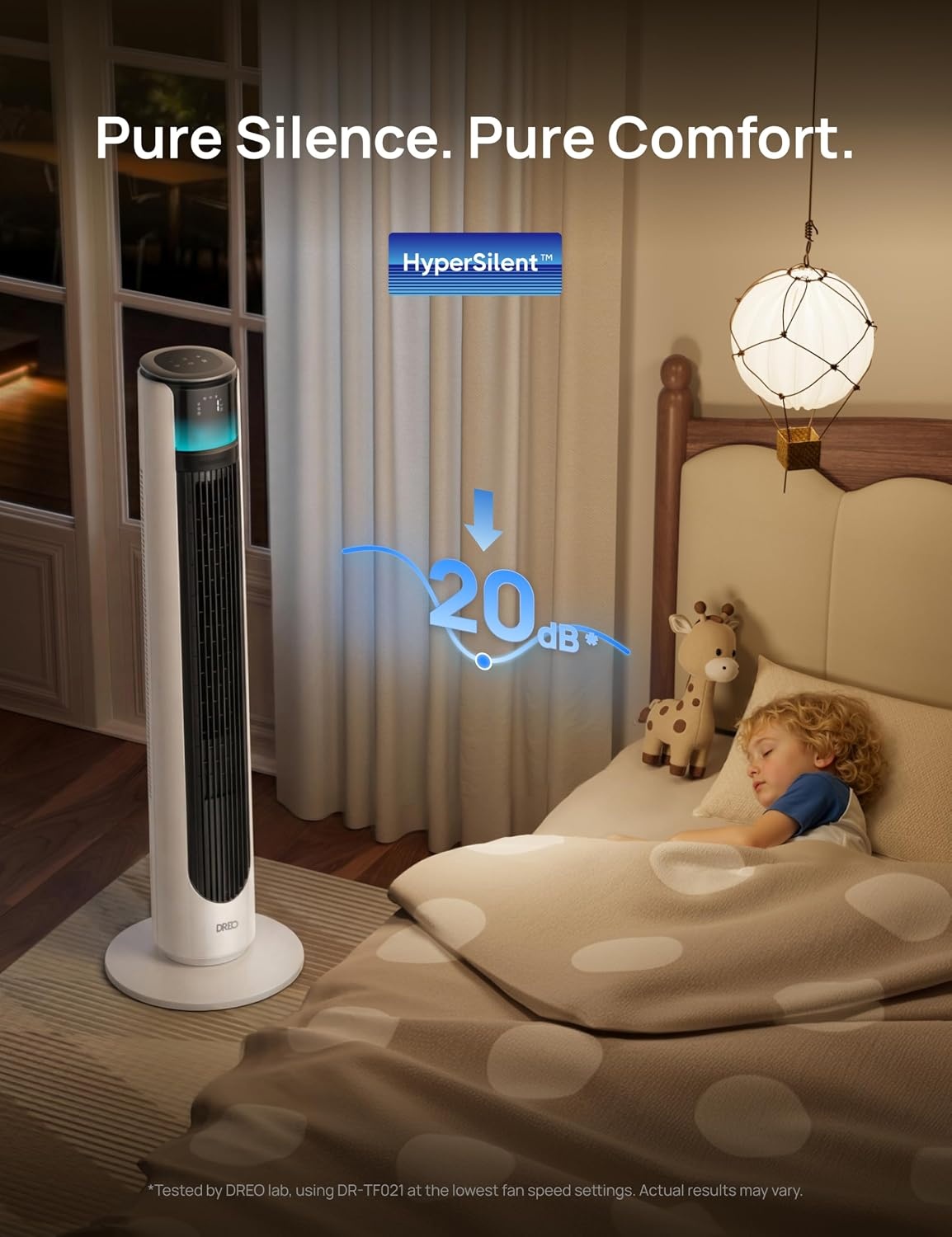 image:imageDREO TurboCool Outdoor Misting Fan 711AS 33 fts High Velocity 12 Speeds 4 Modes Smart Standing Floor Fan 150 Customizable Oscillating 20 dB Quiet DC Motor for Bedroom Weather ResistantWhite
