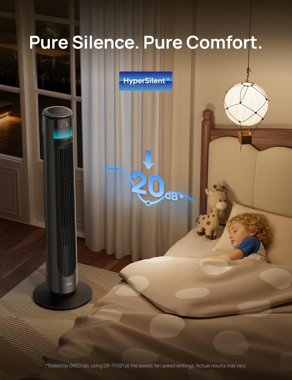 image:imageDREO TurboCool Outdoor Misting Fan 711AS 33 fts High Velocity 12 Speeds 4 Modes Smart Standing Floor Fan 150 Customizable Oscillating 20 dB Quiet DC Motor for Bedroom Weather ResistantGrey