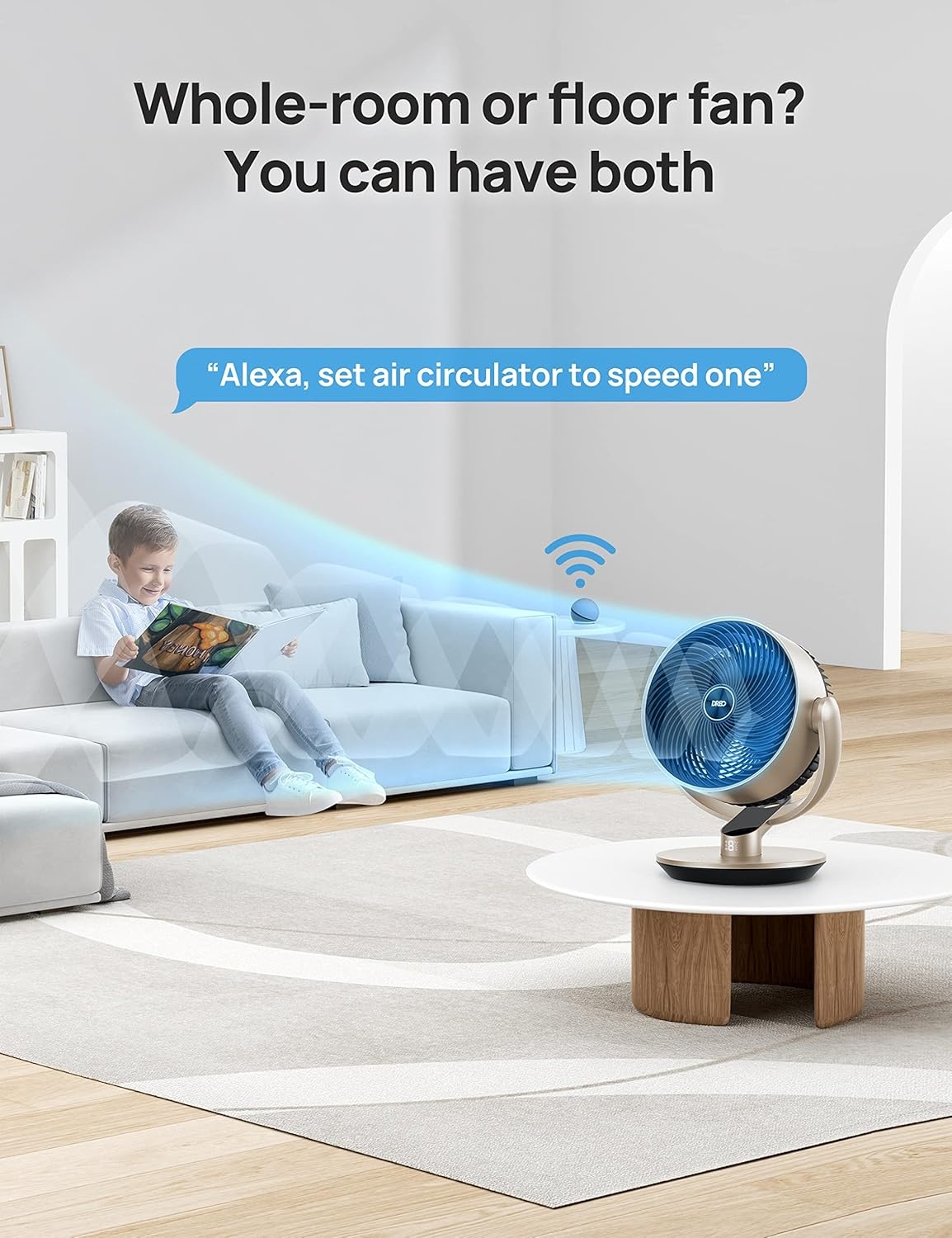image:imageDreo 16 Inch 25dB Quiet Smart Fans for Bedroom DC Room Fan with Remote 120120 Oscillating Fan 6 Modes 9 Speeds 12H TimerWorks AlexaGoogleWiFiVoice Control Silver Oversize DRHAF004SGold