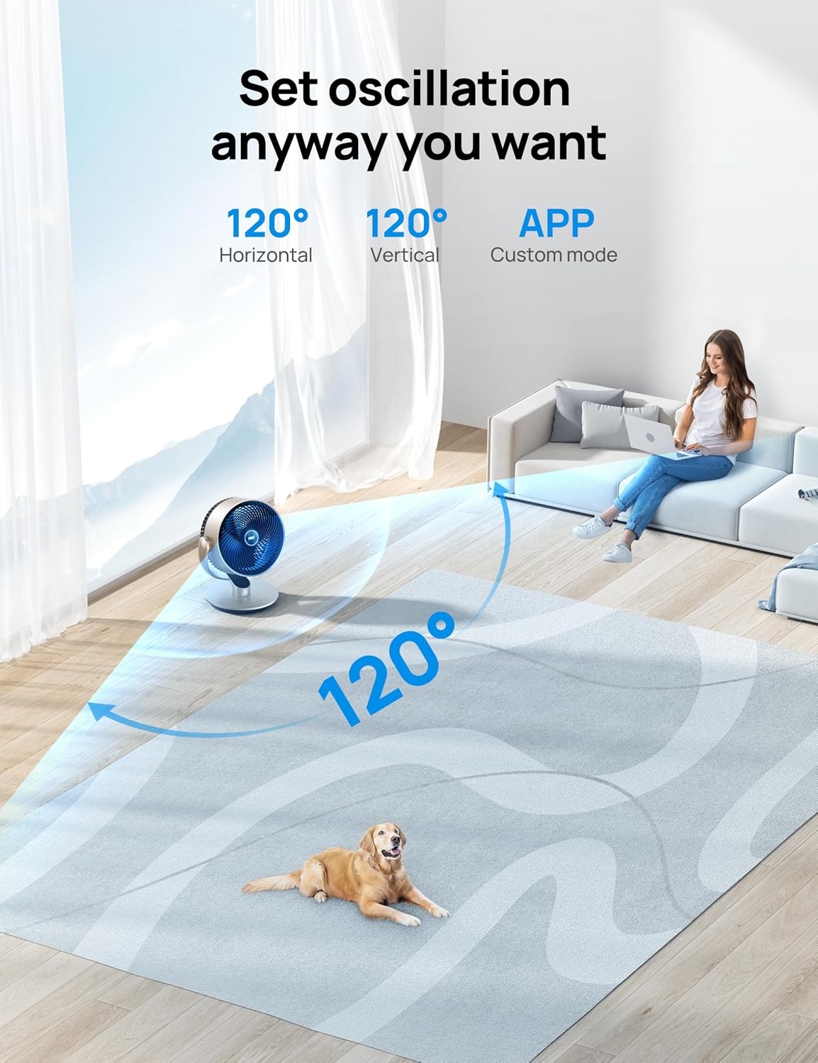 image:imageDreo 16 Inch 25dB Quiet Smart Fans for Bedroom DC Room Fan with Remote 120120 Oscillating Fan 6 Modes 9 Speeds 12H TimerWorks AlexaGoogleWiFiVoice Control Silver Oversize DRHAF004SGold