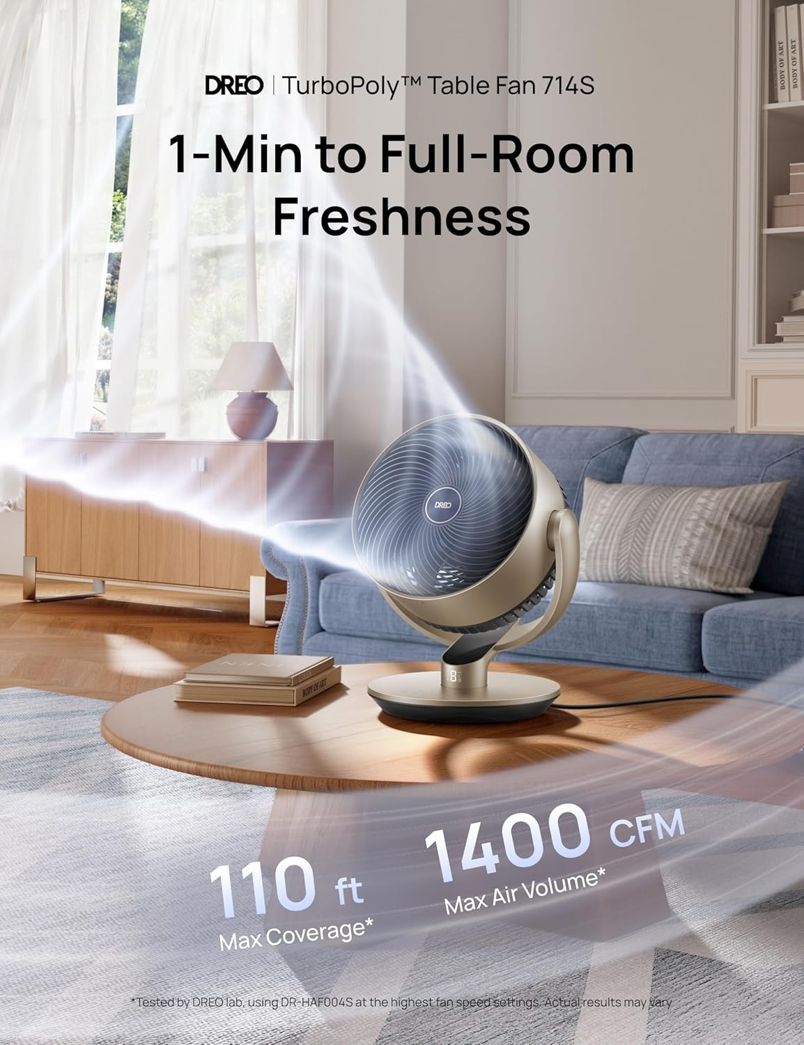 image:imageDreo 16 Inch 25dB Quiet Smart Fans for Bedroom DC Room Fan with Remote 120120 Oscillating Fan 6 Modes 9 Speeds 12H TimerWorks AlexaGoogleWiFiVoice Control Silver Oversize DRHAF004SStarlight