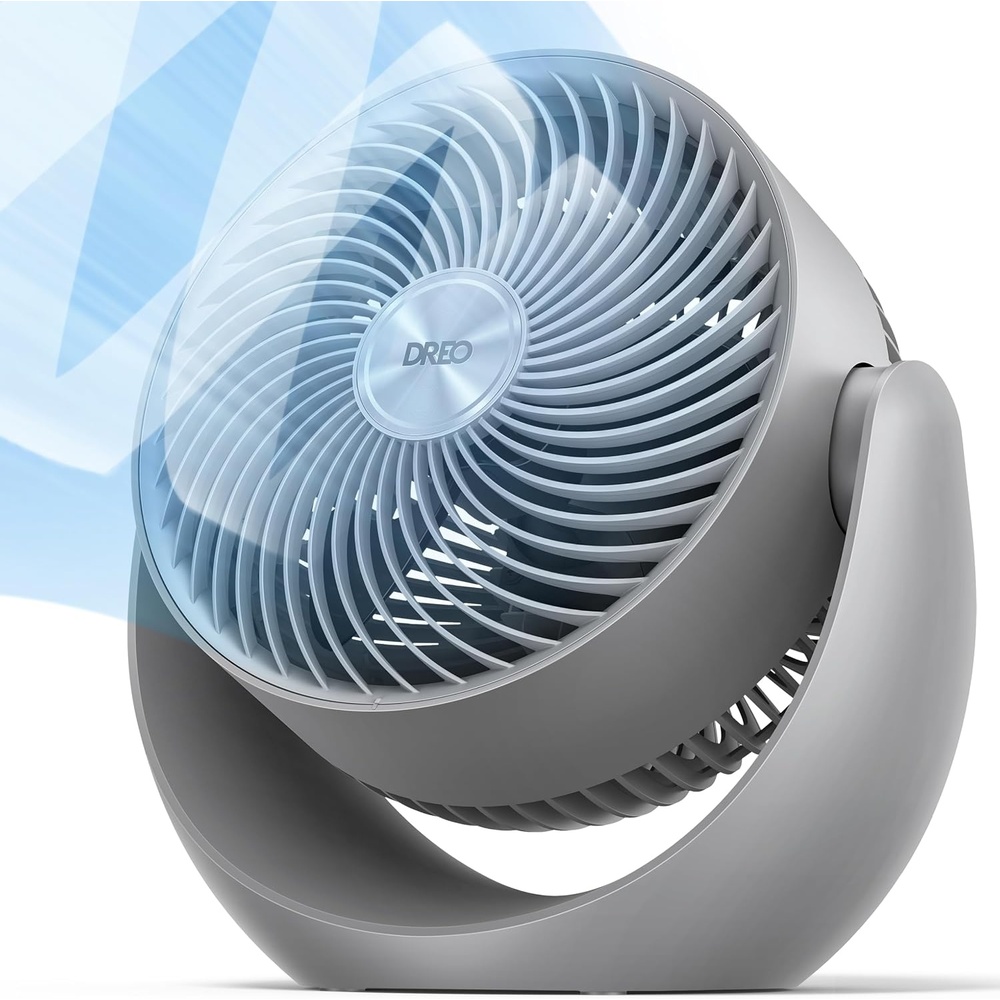 image:imageDREO Fan for Bedroom Table Air Circulator for Whole Room 11 Inch 60ft Strong Airflow 120 adjustable tilt 20db Low Noise Quiet 3 Speeds Desk Fan for HomeOffice KitchenGrey