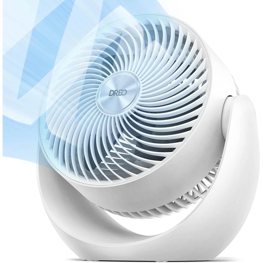 image:imageDREO Fan for Bedroom Table Air Circulator for Whole Room 11 Inch 60ft Strong Airflow 120 adjustable tilt 20db Low Noise Quiet 3 Speeds Desk Fan for HomeOffice KitchenWhite