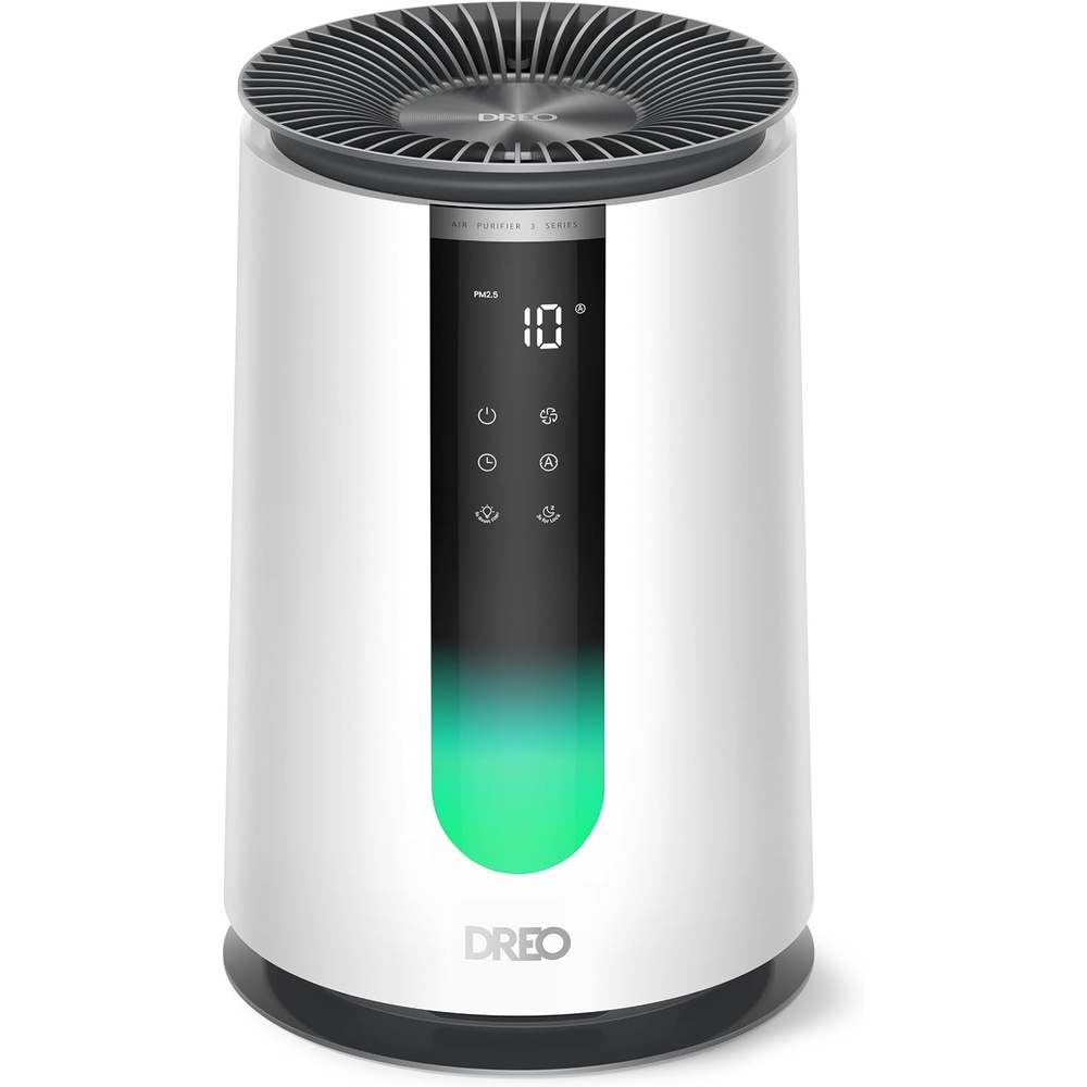 image:imageDREO Home Air Purifier 338 Bedroom HEPA Air Cleaner for Dorm Room Pets Smoke Dust PollenOdor with Scent DiffuserPM25 Quality Monitor 4 Fan Speeds amp AutoTurbo18dB Quiet Sleep Mode DRHAP008