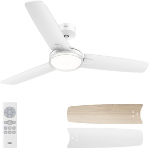 DREO Bedroom Ceiling Fan with Lights, Quiet DC Motor, 22db,Quick-Install, Powerful Airflow, 6 Speeds with Remote, Reversible, 6-Level Dimmable, 5CCT, Black,42″ Indoor/Outdoor(White)
