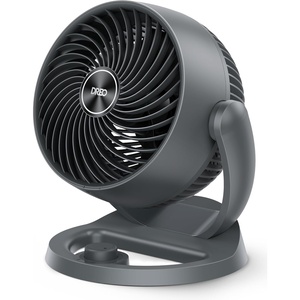 DREO Fan for Bedroom, 12 Inches, 70ft Powerful Airflow, 25db Quiet Table Air Circulator Fans for Whole Room, 120° Adjustable Tilt, 3 Speeds, Desktop Fan for Home, Office, Kitchen(Grey)