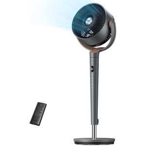 DREO Fan for Bedroom, 120° Oscillating Standing Fans, Quiet Floor Fan with DC Motor, 100ft Pedestal Fans for Room, 9 Speeds, 4 modes, 20dB, 120° Manual Vertical, 37-42″ Adjustable Height, 8H Timer(Dark Gray)