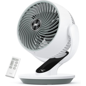 DREO Fan for Bedroom, 13-Inch Oscillating Table Air Circulator Fan for Whole Room, 120° Tilt Adjustment, 25dB Ultra-Quiet, 75ft Powerful Airflow, 4 Speeds Desk Fans with Remote for Home, Office(White)