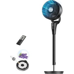 DREO Fan for Bedroom, 2026 Upgraded, 90ft Airflow, 20dB Quiet Fan, 90° Oscillating Standing Fan for Whole Room, DC Motor, 8+H Speeds, 3 Modes, 38-42” Adjustable Height, 8H Timer, 105° Manual Vertical(Black)