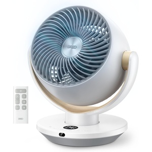 DREO Fan for Bedroom, Desk Air Circulator Fans with Remote, 11 Inch Table Fan for Whole Room, 65ft Powerful Airflow, 120° Vertical Manual and 90° Oscillating, 4 Speeds, 8H Timer, 25dB Quiet, Home(Pury White)