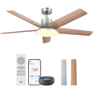 DREO Smart Ceiling Fan with Lights, 52 Inch, 12 Speeds & 3 Fan Modes, Stepless, Dimmable LED Light, Timer, 22dB Quiet DC Motor, Remote/APP/Alexa Control, Silver Ceiling Fans Indoor, 2026 Upgraded(Silver)