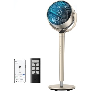 DREO Smart Fan for Bedroom, 110ft Pedestal Fan with DC Motor, 150°+120° Omni-Directional Oscillation, Quiet Floor Fan with Smart Control, 9 Speeds, 6 Modes, 43” Inches, 12H Timer, Wi-Fi/Voice/Alexa(Gold)