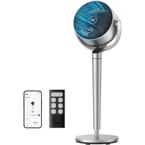 DREO Smart Fan for Bedroom, 110ft Pedestal Fan with DC Motor, 150°+120° Omni-Directional Oscillation, Quiet Floor Fan with Smart Control, 9 Speeds, 6 Modes, 43” Inches, 12H Timer, Wi-Fi/Voice/Alexa(Silver)