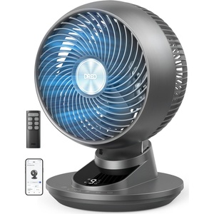DREO Smart Fan for Bedroom, Powerful 85 ft Airflow, 12 Inches, Desk Fans in 20dB Quiet, 90°+90° oscillating fans, App/Voice Control, 9 Speeds & 8/12H Timer for Home Office Dorm(Grey)
