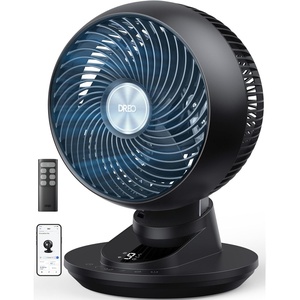 DREO Smart Fan for Bedroom, Powerful 85 ft Airflow, 12 Inches, Desk Fans in 20dB Quiet, 90°+90° oscillating fans, App/Voice Control, 9 Speeds & 8/12H Timer for Home Office Dorm(Black)