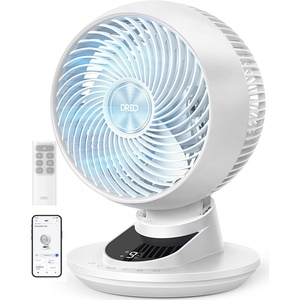 DREO Smart Fan for Bedroom, Powerful 85 ft Airflow, 12 Inches, Desk Fans in 20dB Quiet, 90°+90° oscillating fans, App/Voice Control, 9 Speeds & 8/12H Timer for Home Office Dorm(White)