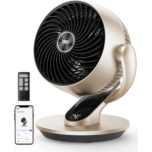 DREO Smart Fan for Bedroom,120° Vertical and 90° Oscillating Fan with Remote/Voice, 13 Inch Height Quiet Air Circulator for Whole Room, 70 ft, 4 Speeds, 5 Modes, 12H Timer, Desk Fans for Home, Office(Gold)